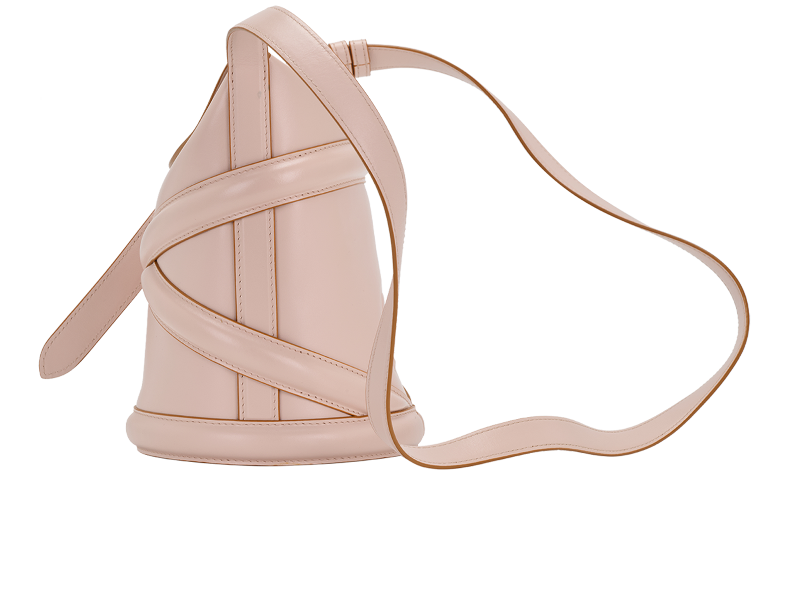 The Curve Bucket Bag, &pound;320, Handbags, Pink, Leather, Bottom view